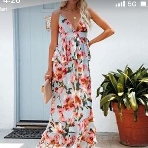 Russell Floral Ruffle Tiered Vici dress